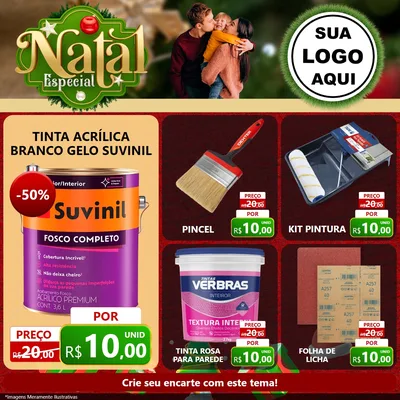 Modelo de Rede Social para Feed Facebook com o tema Natal Especial para Tintas e Ferramentas