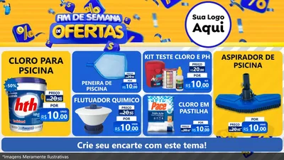 Modelo de TV para TV Horizontal com o tema Fim de Semana de Ofertas para Produtos para Piscina