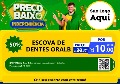 Modelo de Cartaz para Cartaz A4 Horizontal com o tema Preço Baixo de Independência para Higiene Pessoal