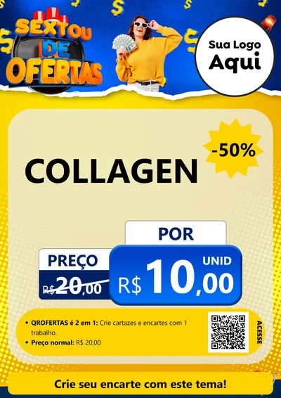 Modelo de Cartaz para Cartaz A4 Vertical com o tema Sextou de Ofertas para Suplementos alimentares
