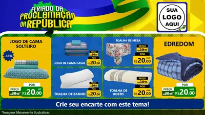 Modelo de TV para TV Horizontal com o tema Feriado da Proclamação da República para Cama, Mesa e Banho