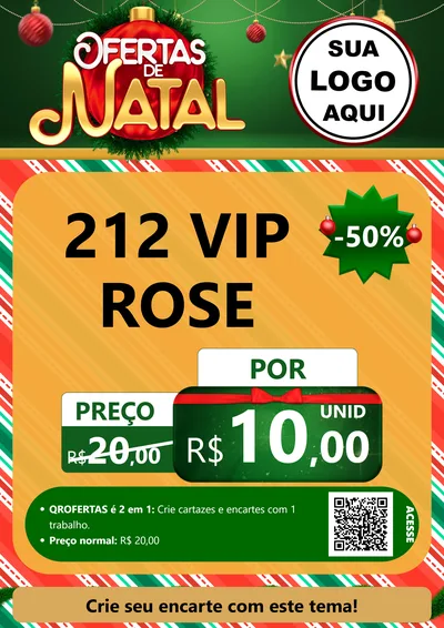 Modelo de Cartaz para Cartaz A4 Vertical com o tema Ofertas de Natal para Perfumes