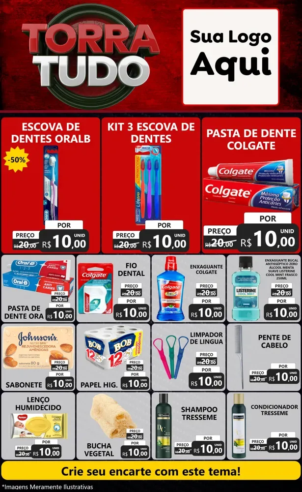 Modelo de Encarte para Encarte Grande com o tema Torra Tudo para Higiene Pessoal