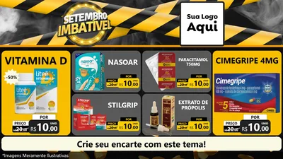 Modelo de TV para TV Horizontal com o tema Setembro Imbatível para Farmácia
