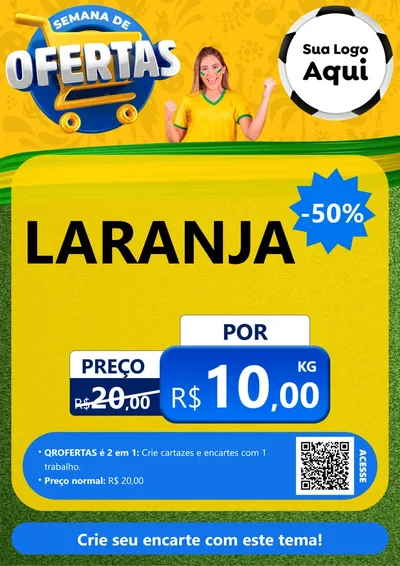 Modelo de Cartaz para Cartaz A4 Vertical com o tema Semana de Ofertas - Copa para Hortifrúti