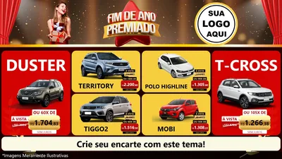 Modelo de TV para TV Horizontal com o tema Fim de Ano Premiado para Concessionaria de Carros