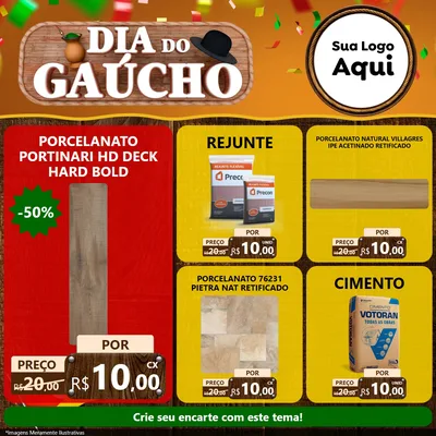 Modelo de Rede Social para Feed Facebook com o tema Dia do Gaúcho para Pisos e revestimentos