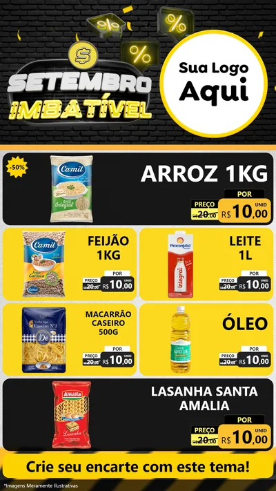 Modelo de TV para TV Vertical com o tema Setembro Imbatível para Supermercado