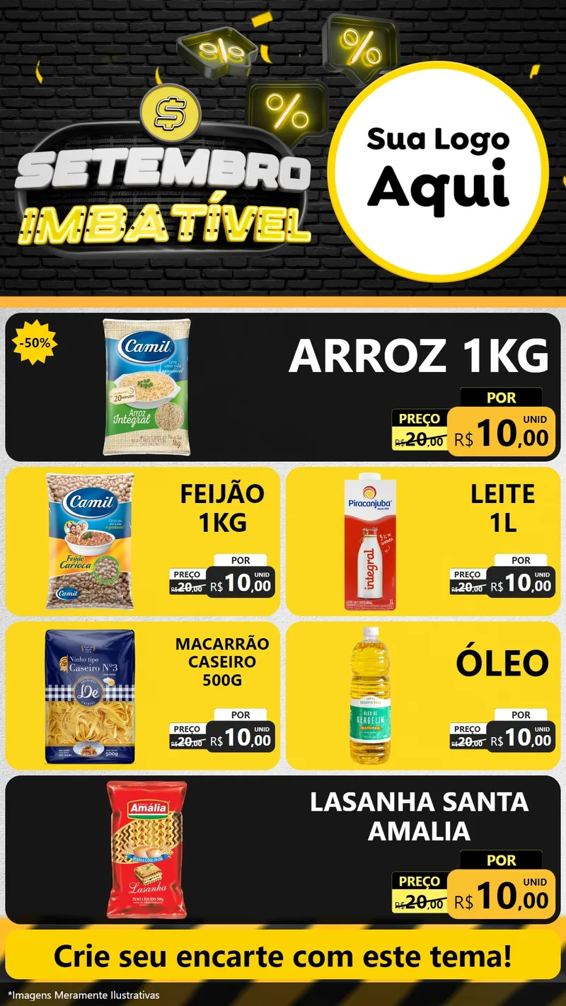 Modelo de TV para TV Vertical com o tema Setembro Imbatível para Supermercado