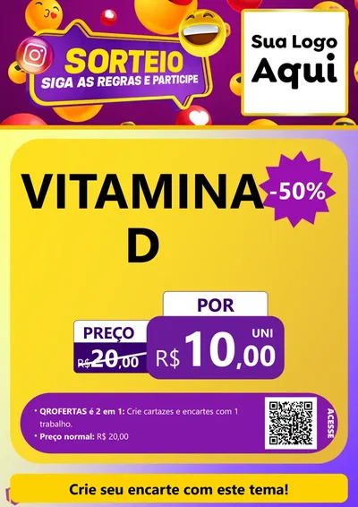Modelo de Cartaz para Cartaz A4 Vertical com o tema Sorteio para Farmácia