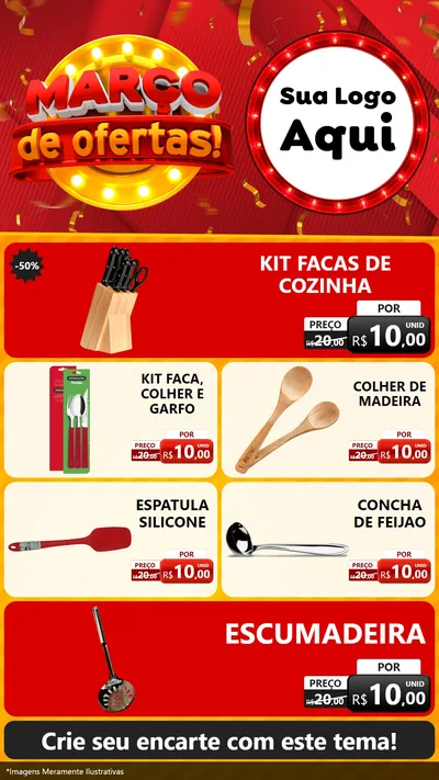 Modelo de TV para TV Vertical com o tema Março de Ofertas! para Utilidades Domésticas