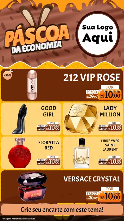Modelo de TV para TV Vertical com o tema Páscoa da Economia para Perfumes