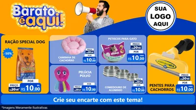 Modelo de TV para TV Horizontal com o tema Barato é aqui para Pet Shop