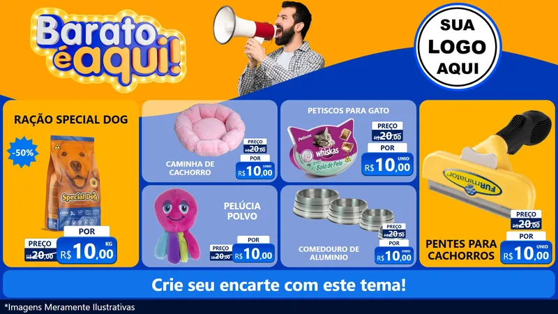 Modelo de TV para TV Horizontal com o tema Barato é aqui para Pet Shop