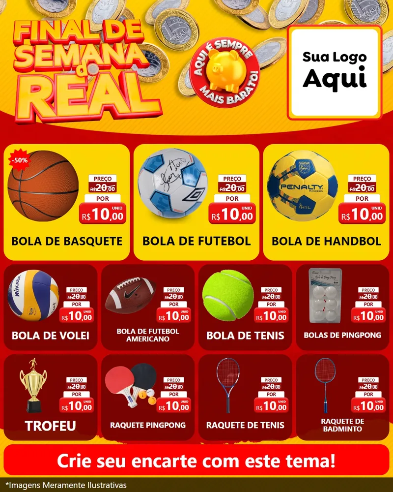 Modelo de Rede Social para Feed Instagram com o tema Final de Semana do Real para Artigos Esportivos