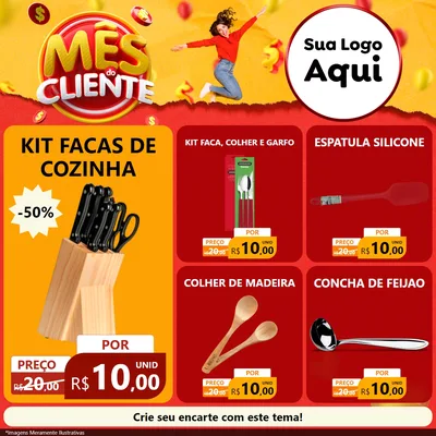 Modelo de Rede Social para Feed Facebook com o tema Mês do Cliente para Utilidades Domésticas