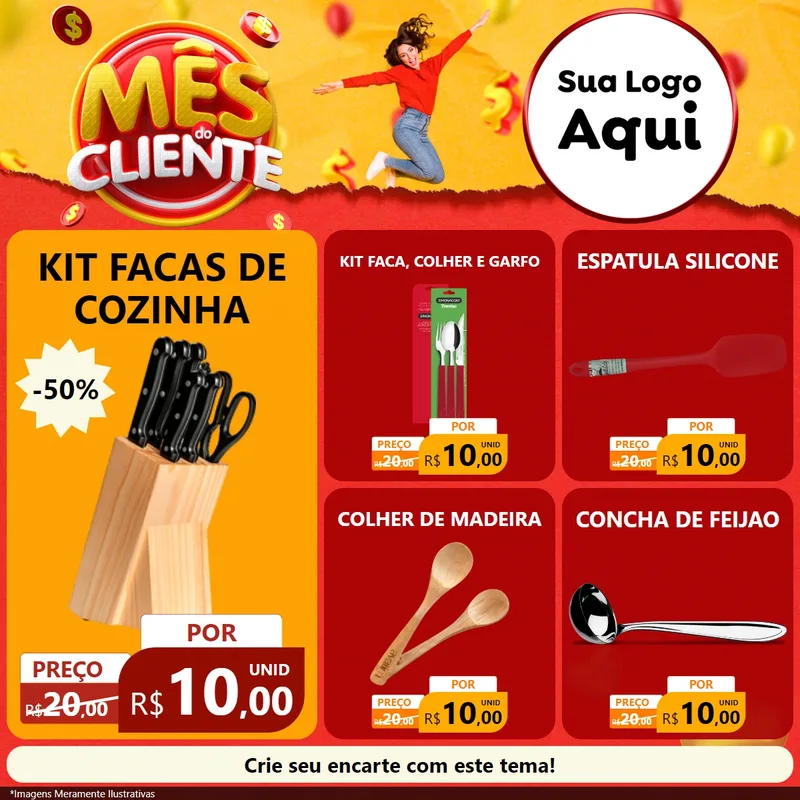 Modelo de Rede Social para Feed Facebook com o tema Mês do Cliente para Utilidades Domésticas