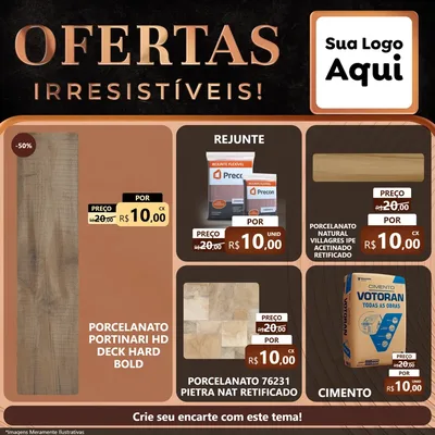 Modelo de Rede Social para Feed Facebook com o tema Ofertas Irresistíveis! para Pisos e revestimentos