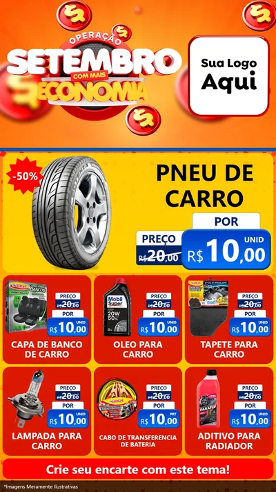 Modelo de Rede Social para Stories com o tema Operação Setembro Com Muita Economia para Auto peças
