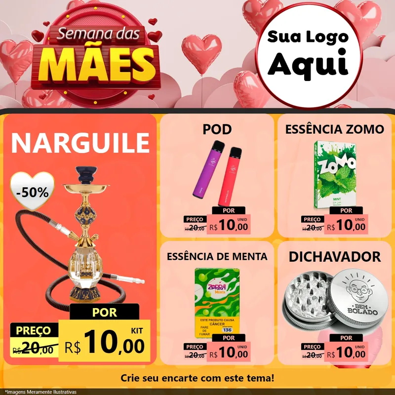 Modelo de Rede Social para Feed Facebook com o tema Semana das Mães para Tabacaria