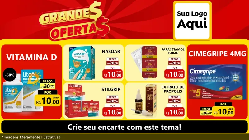 Modelo de TV para TV Horizontal com o tema Grandes Ofertas para Farmácia