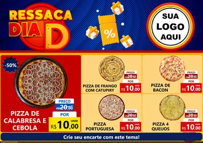 Modelo de Encarte para Encarte A4 Horizontal com o tema Ressaca Dia D para Pizzaria