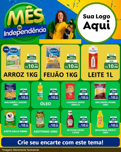 Modelo de Rede Social para Feed Instagram com o tema Mês da Independência para Supermercado