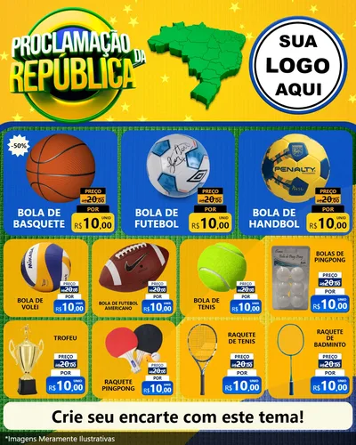 Modelo de Rede Social para Feed Instagram com o tema Proclamação da República para Artigos Esportivos