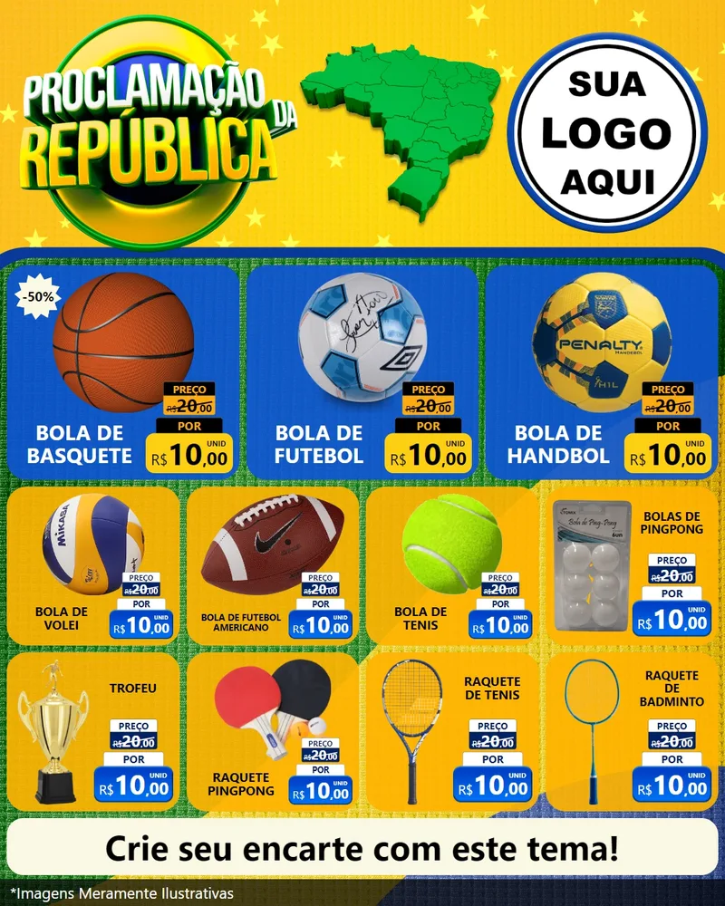 Modelo de Rede Social para Feed Instagram com o tema Proclamação da República para Artigos Esportivos
