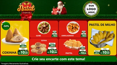 Modelo de TV para TV Horizontal com o tema Natal Especial para Salgadaria