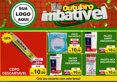 Modelo de Encarte para Encarte A4 Horizontal com o tema Outubro Imbatível para Embalagens