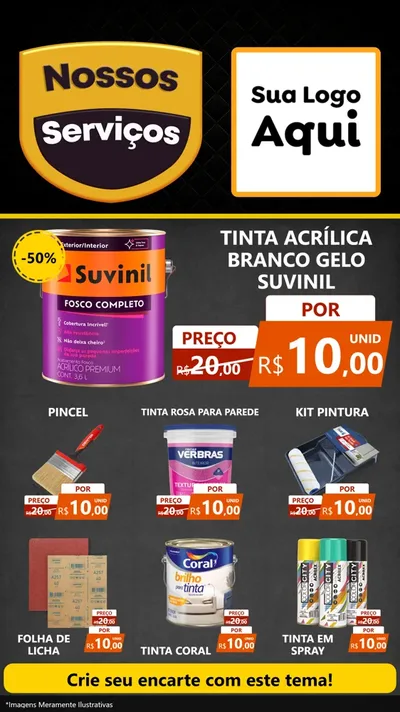 Modelo de Rede Social para Stories com o tema Nossos Serviços para Tintas e Ferramentas