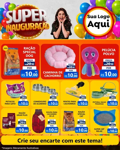 Modelo de Rede Social para Feed Instagram com o tema Super Inauguração para Pet Shop