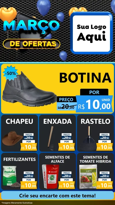 Modelo de Rede Social para Stories com o tema Março de Ofertas para Agropecuária