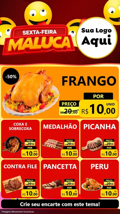 Modelo de Rede Social para Stories com o tema Sexta-feira Maluca para Assados