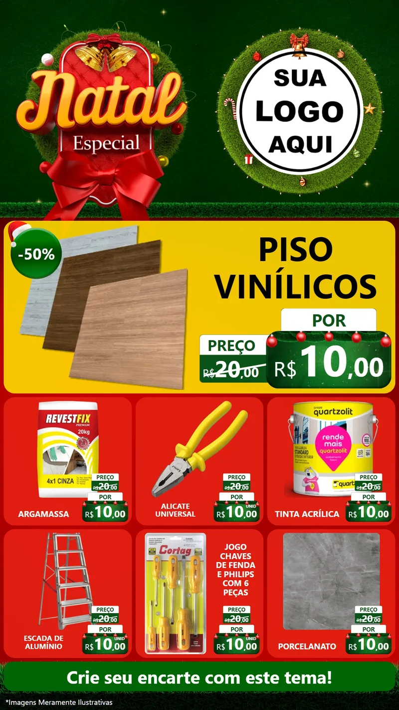 Modelo de Rede Social para Stories com o tema Natal Especial para Material para Construção