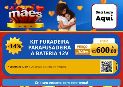 Modelo de Cartaz para Cartaz A4 Horizontal com o tema Mês das Mães para Maquinas e Ferramentas
