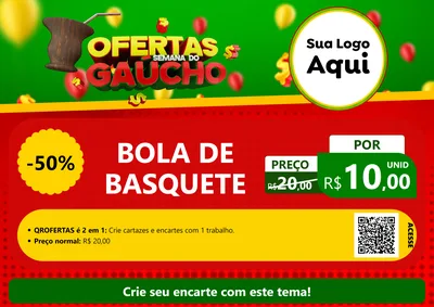 Modelo de Cartaz para Cartaz A4 Horizontal com o tema Ofertas Semana Do Gaúcho para Artigos Esportivos