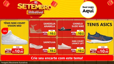 Modelo de TV para TV Horizontal com o tema Setembro Imbatível para Calçados