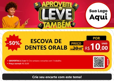 Modelo de Cartaz para Cartaz A4 Horizontal com o tema Aproveite e Leve Também para Higiene Pessoal