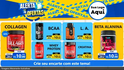Modelo de TV para TV Horizontal com o tema Alerta de Ofertas para Suplementos alimentares