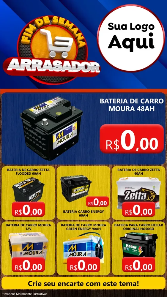 Modelo de Rede Social para Stories com o tema Fim De Semana Arrasador para Baterias Elétricas