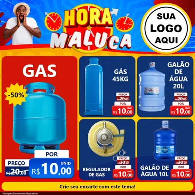 Modelo de Rede Social para Feed Facebook com o tema Hora Maluca para Água e gás