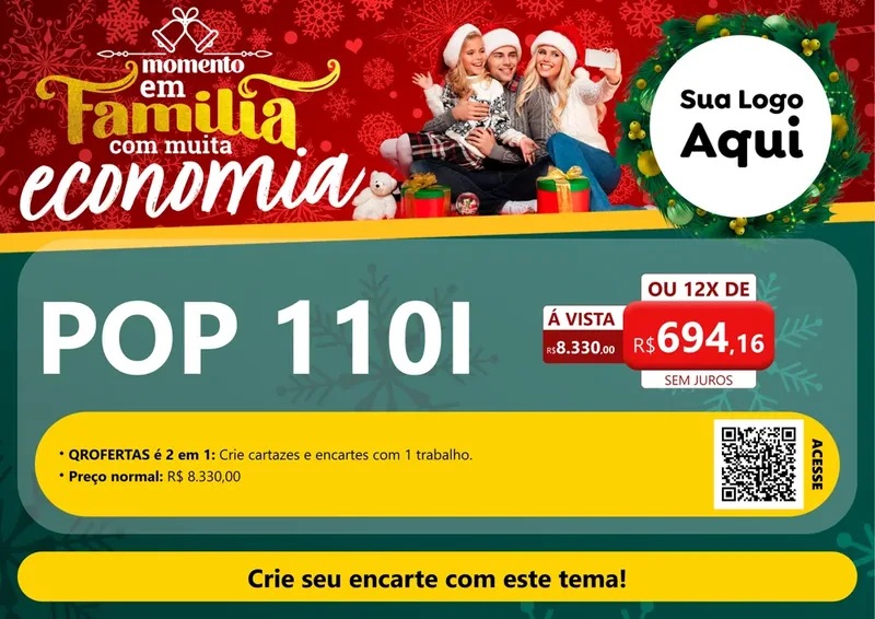 Modelo de Cartaz para Cartaz A4 Horizontal com o tema Momento em Família (Natal) para Concessionaria de Motos