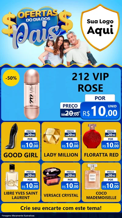 Modelo de Rede Social para Stories com o tema Ofertas do Dia dos Pais para Perfumes