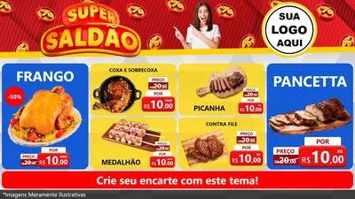 Modelo de TV para TV Horizontal com o tema Super Saldão para Assados