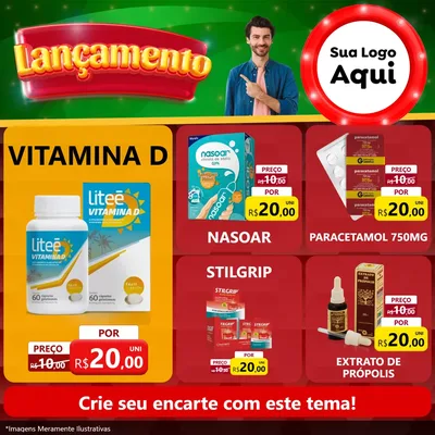 Modelo de Rede Social para Feed Facebook com o tema Lançamento para Farmácia