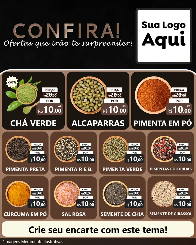 Modelo de Rede Social para Feed Instagram com o tema Confira! Ofertas que irão te surpreender! para Produtos Naturais