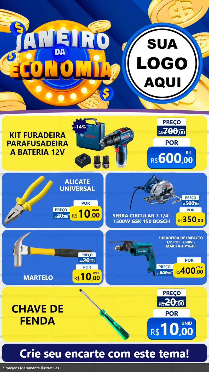 Modelo de TV para TV Vertical com o tema Janeiro da Economia para Maquinas e Ferramentas