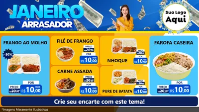Modelo de TV para TV Horizontal com o tema Janeiro Arrasador para Restaurante